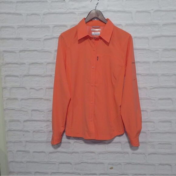 Salmon colour Columbia casual down button - Picture 1 of 5